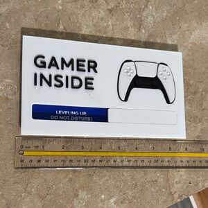 Gamer Inside Sign with Controller Design - Black and White